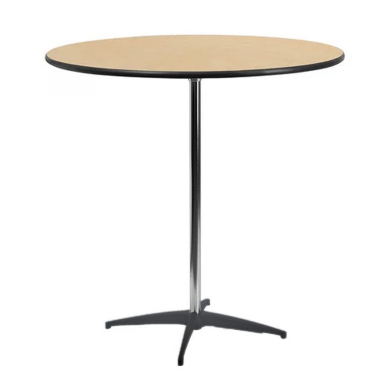 30 Inch Round Wood Cocktail Table » Vikos party rentals